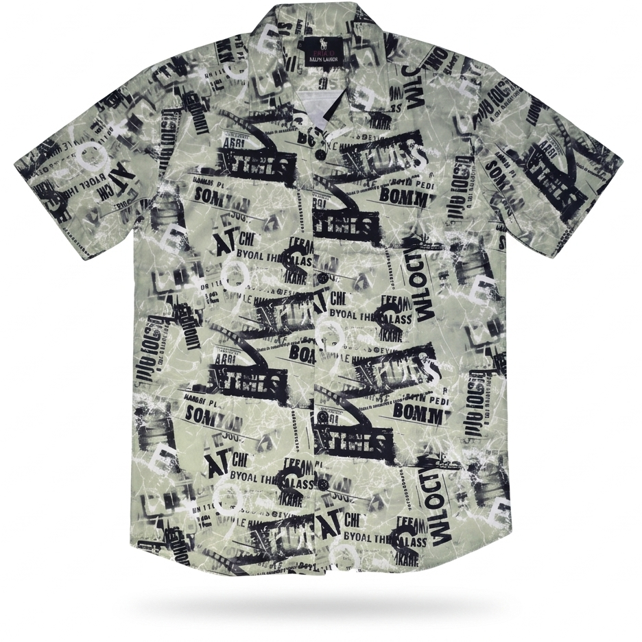 Printed Text - Half Sleeve Casual Shirt