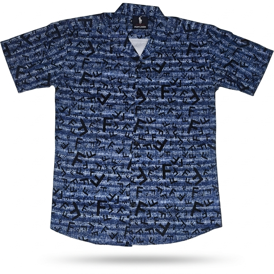 Alphabet Printed Half Sleeve Casual Shirt