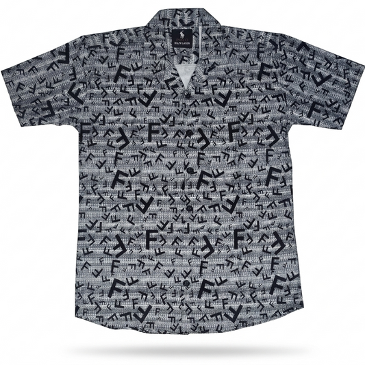 Alphabet Printed Half Sleeve Casual Shirt