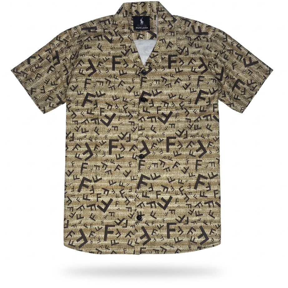 Alphabet Printed Half Sleeve Casual Shirt