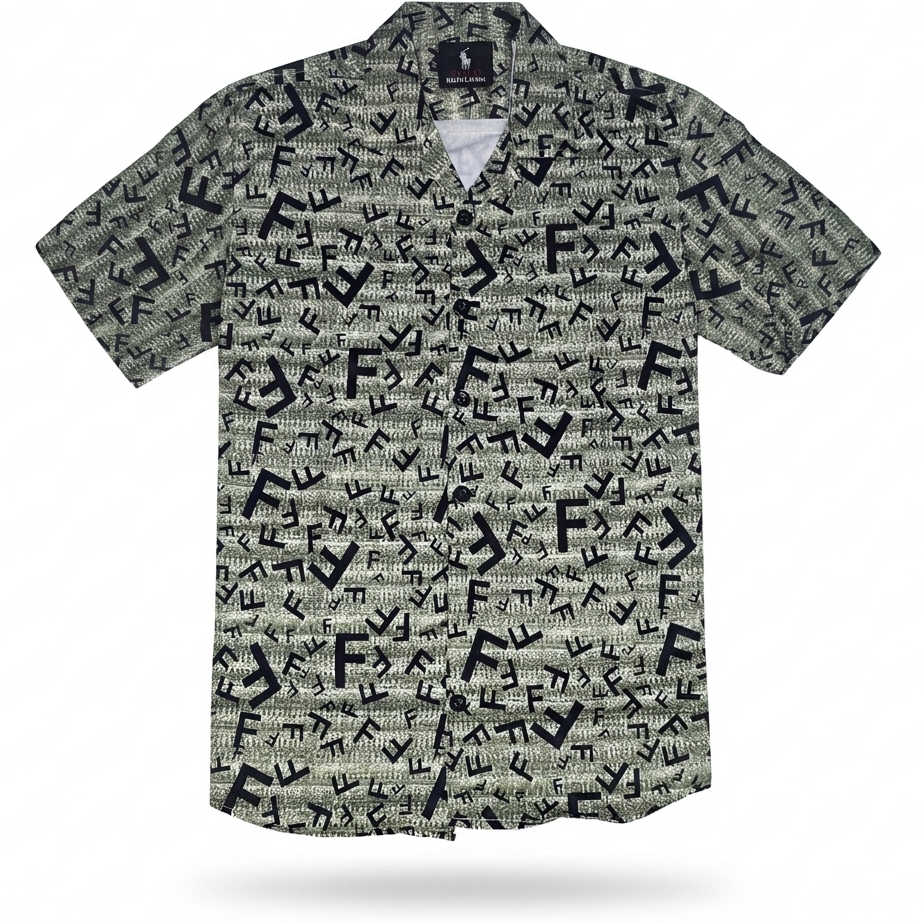 Alphabet Printed Half Sleeve Casual Shirt