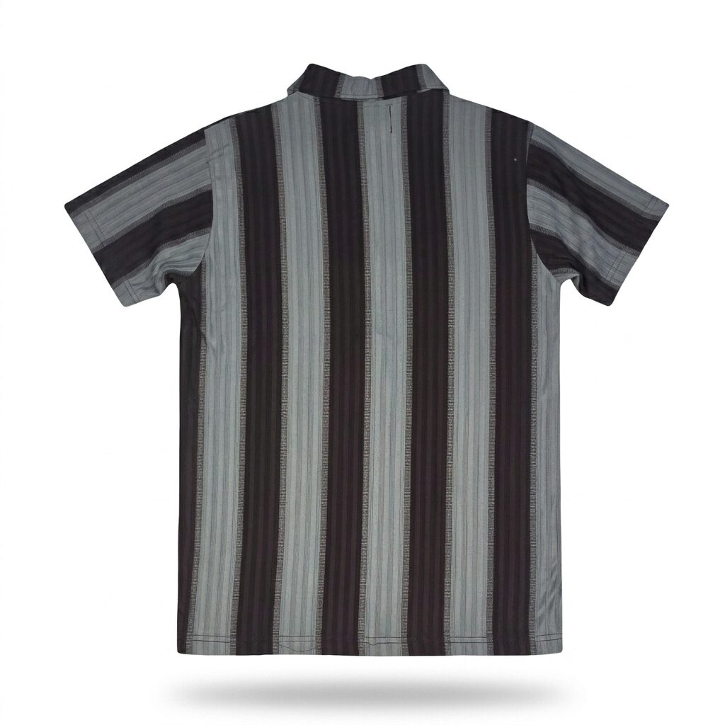 Striped Zipper Polo Shirt