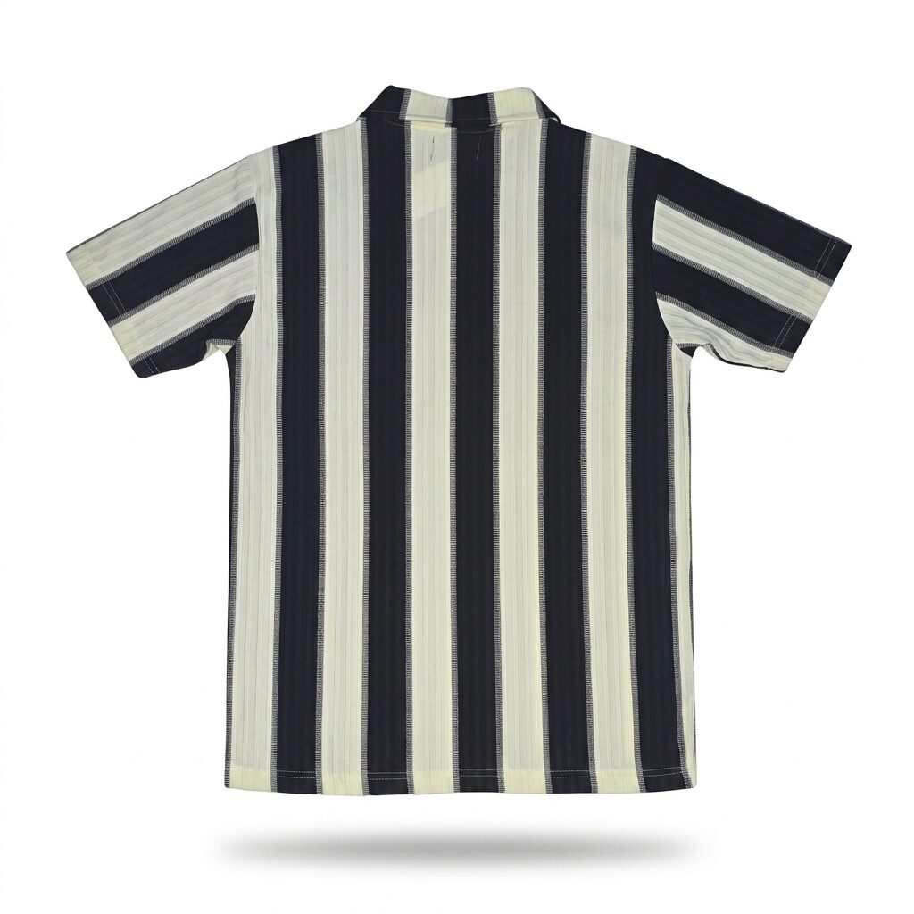 Striped Zipper Polo Shirt