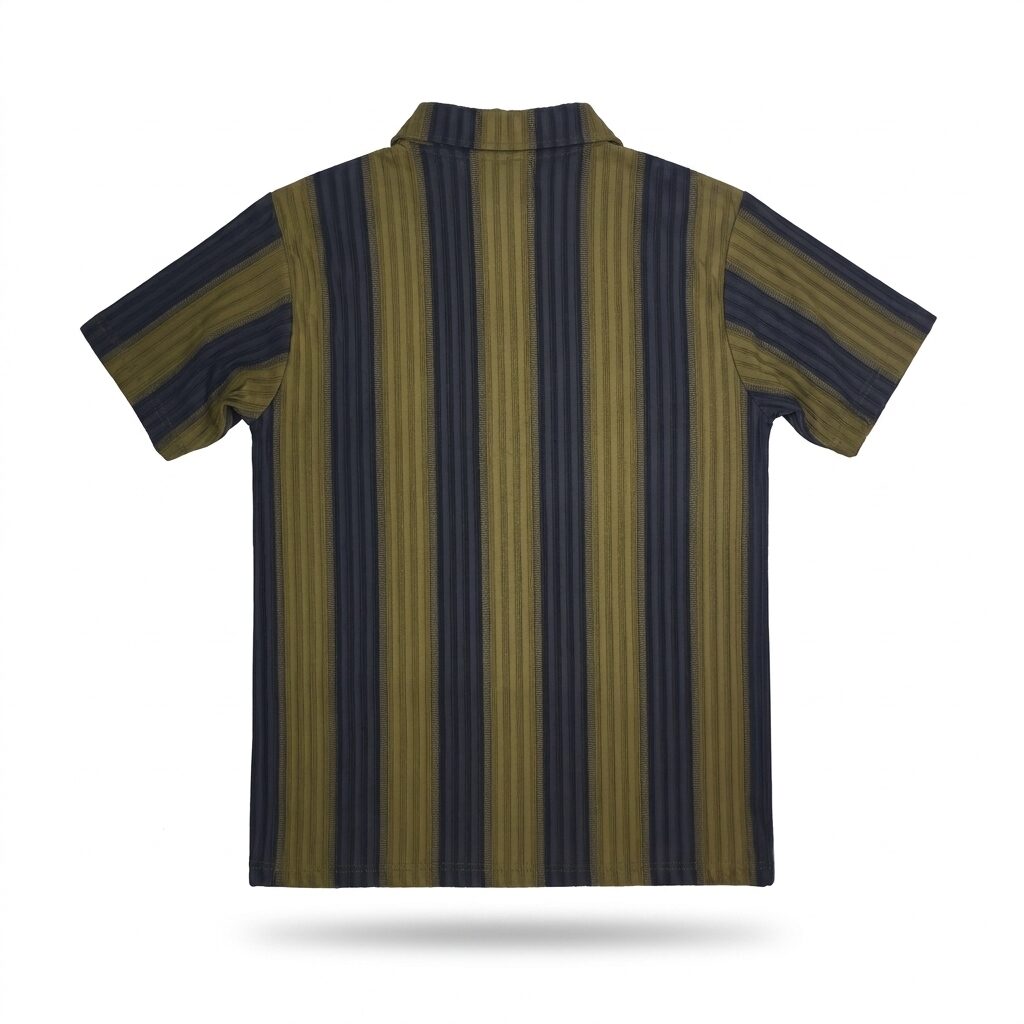 Striped Zipper Polo Shirt