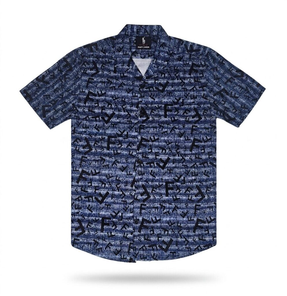 Alphabet Printed Half Sleeve Casual Shirt