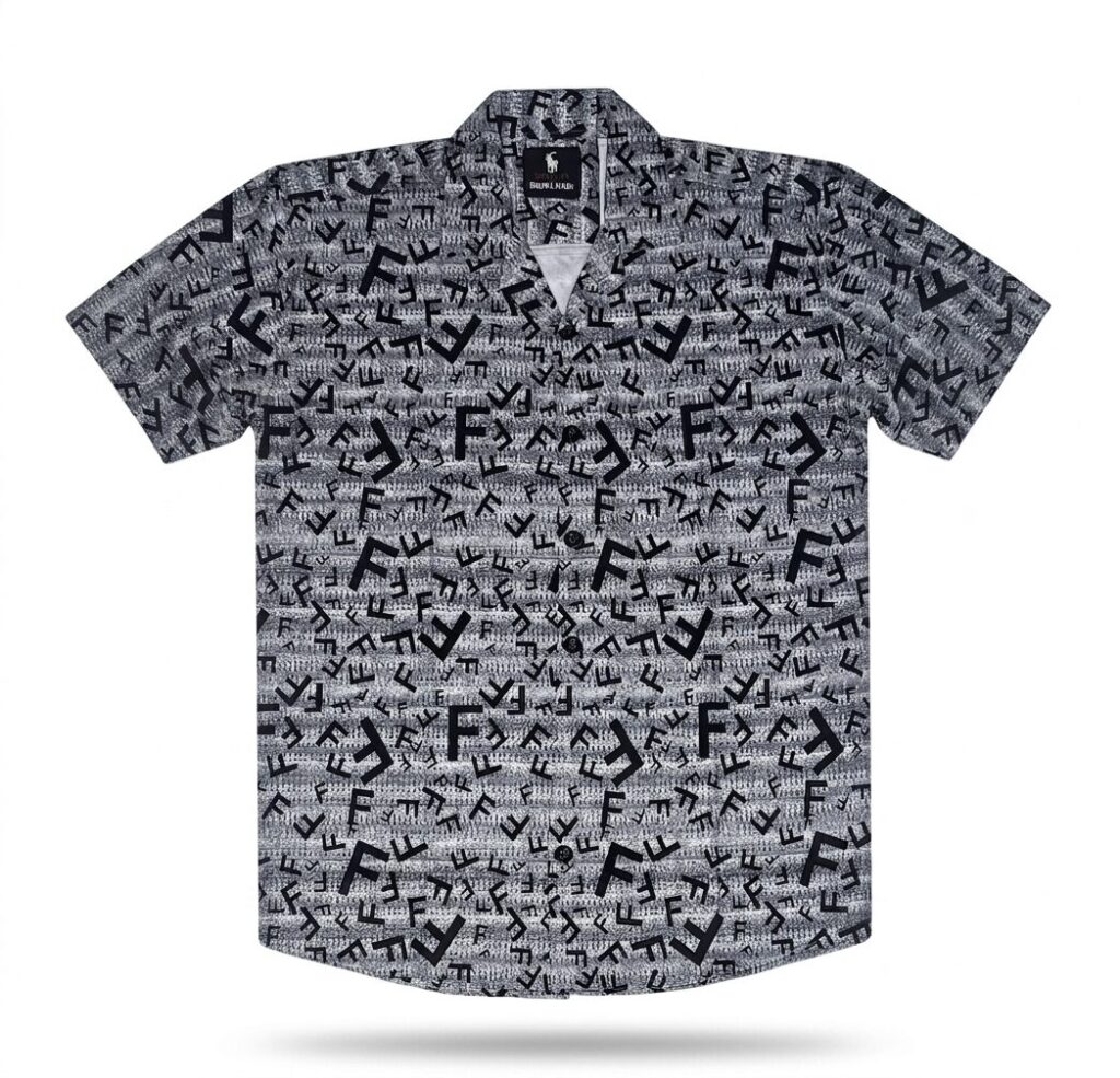 Alphabet Printed Half Sleeve Casual Shirt