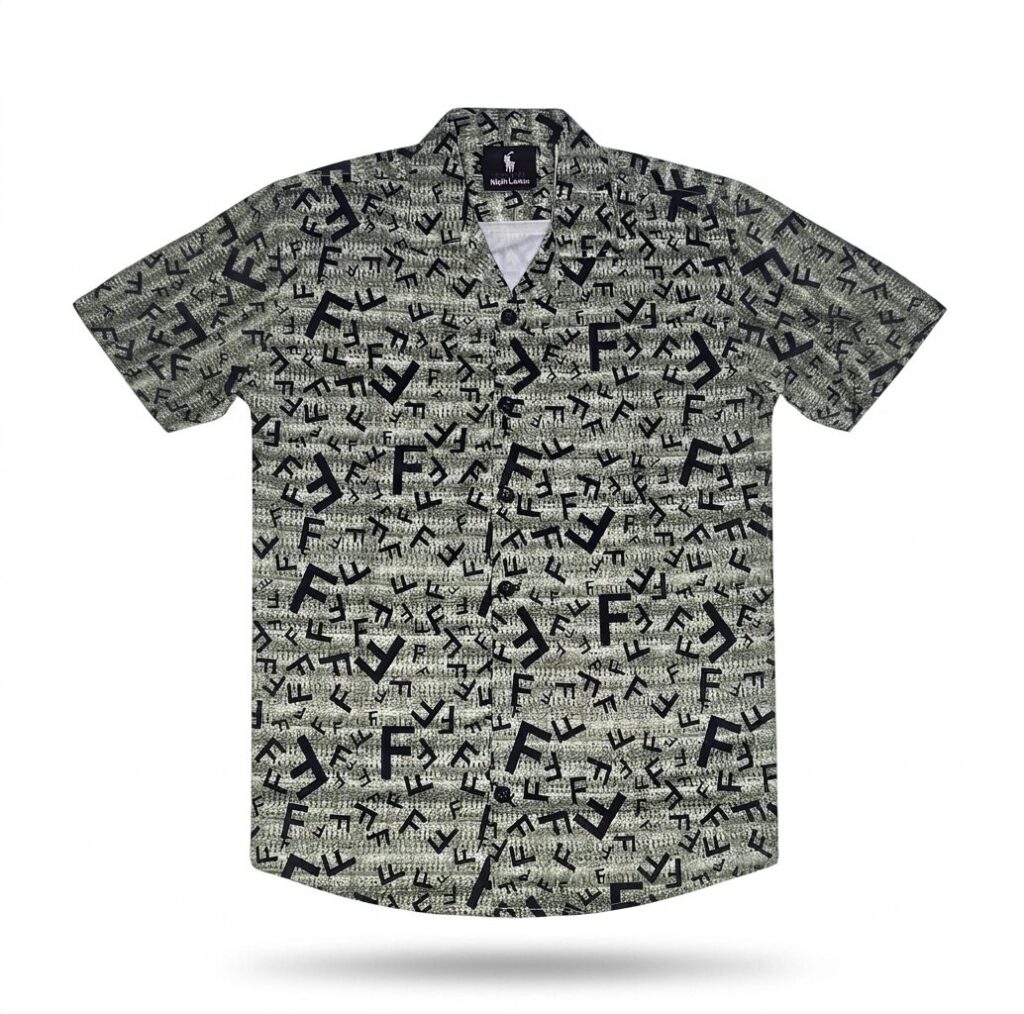 Alphabet Printed Half Sleeve Casual Shirt